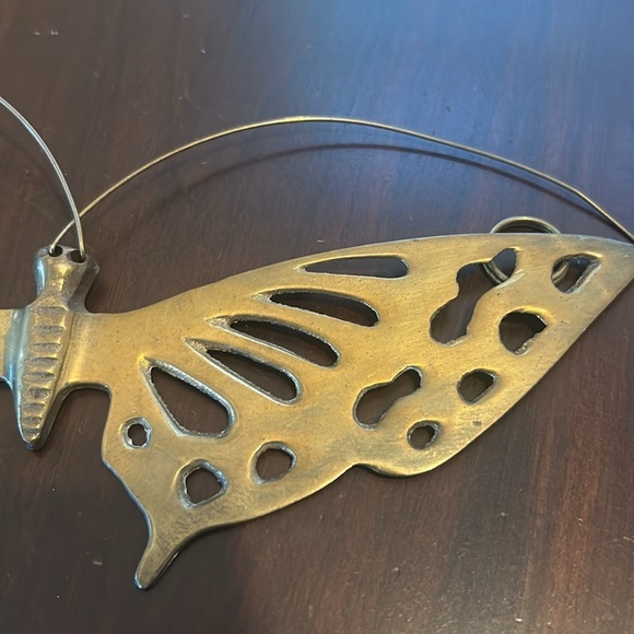 Vintage Solid Brass Butterfly Decoration Wall Hanging Set of 3 MCM - Picture 4 of 12